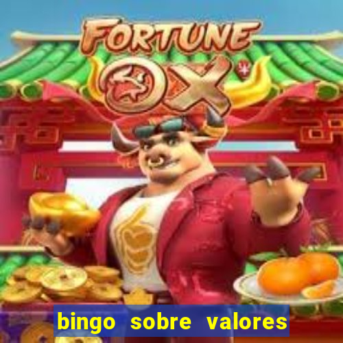 bingo sobre valores para imprimir