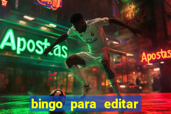 bingo para editar e imprimir